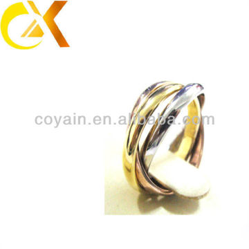 Stainless Steel jewelry double multi circle rose gold plated ring